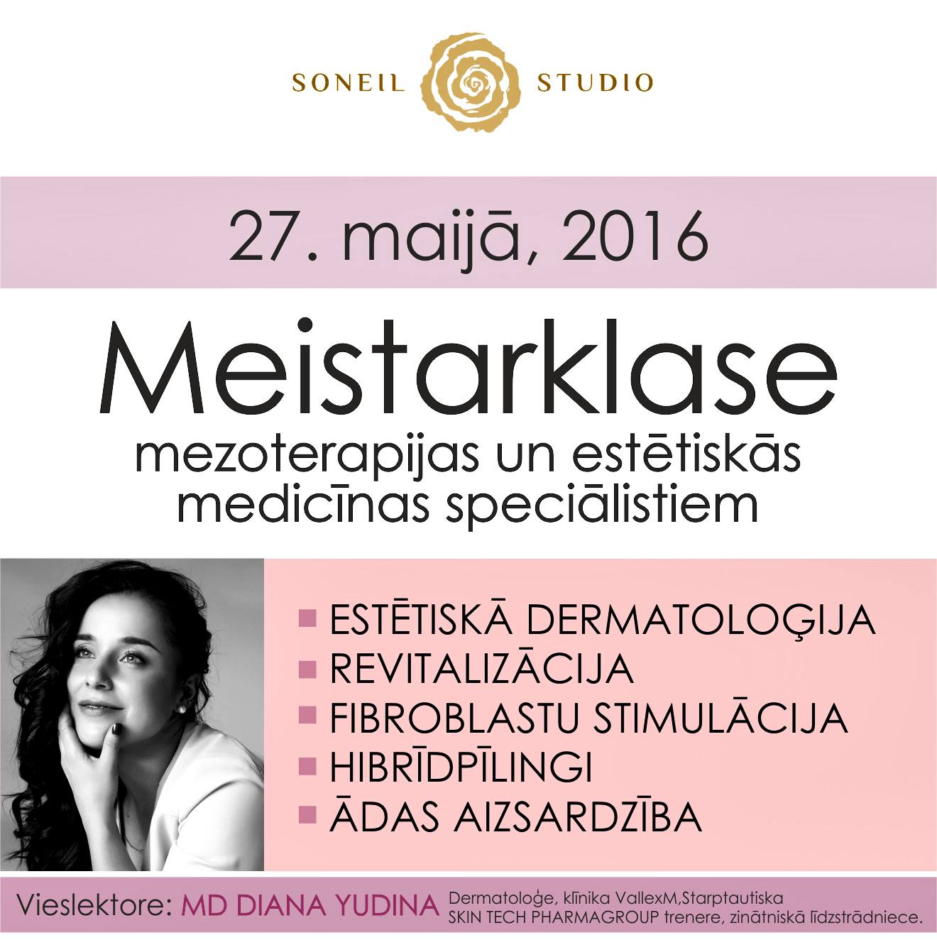  Meistarklase.Ādas revitalizācija. Fibroblastu stimulācija. Ādas aizsardzība.